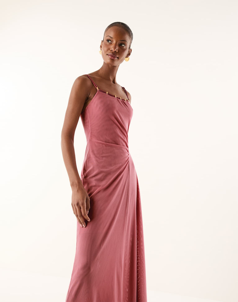 Dani Midi Dress - Antique Rose XS