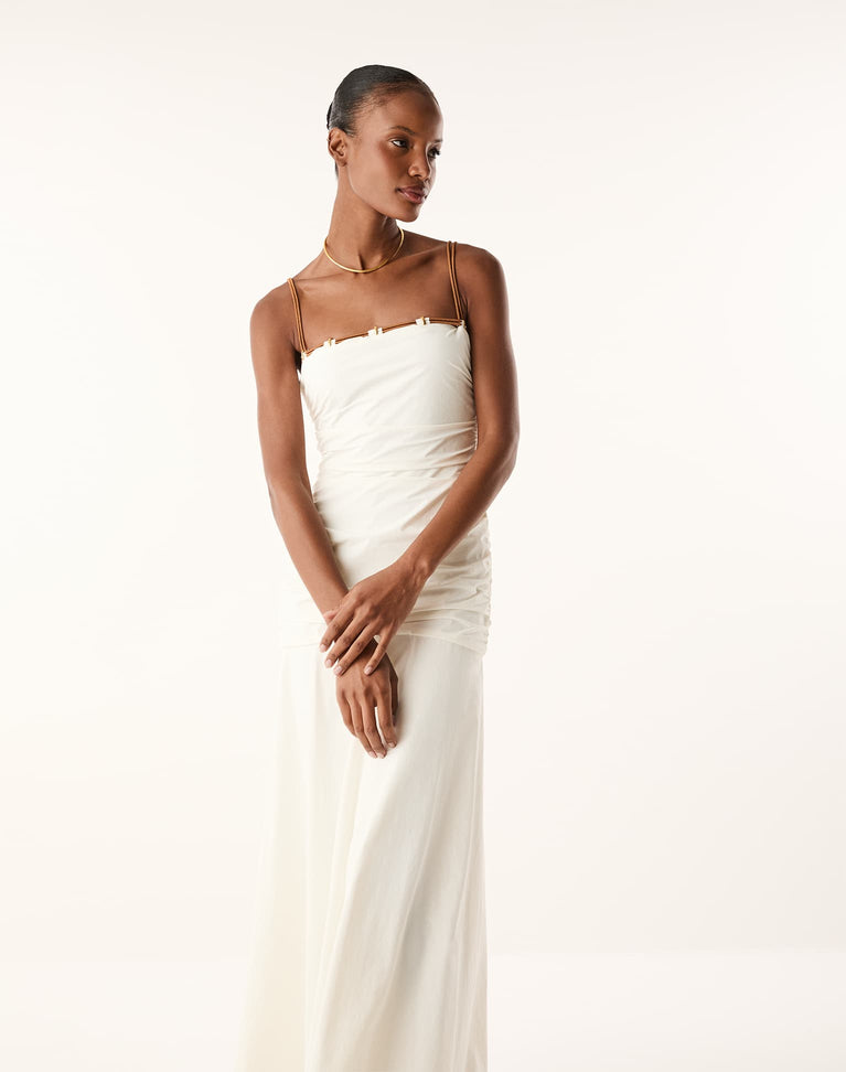 Clarissa Midi Dress - Off White XS