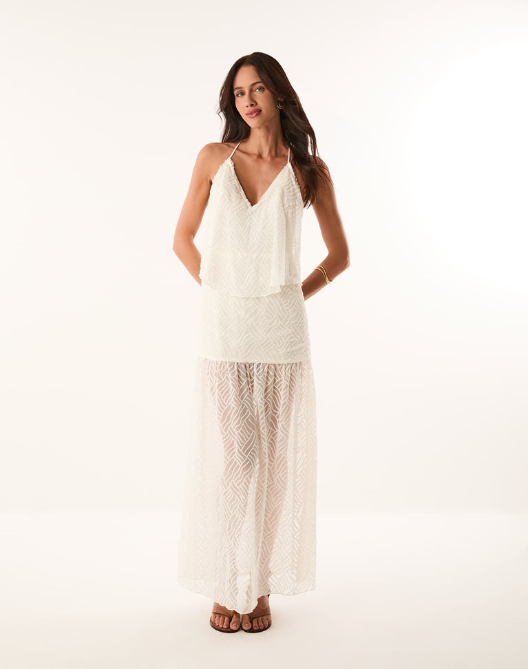 Luana Long Dress - Off White XS