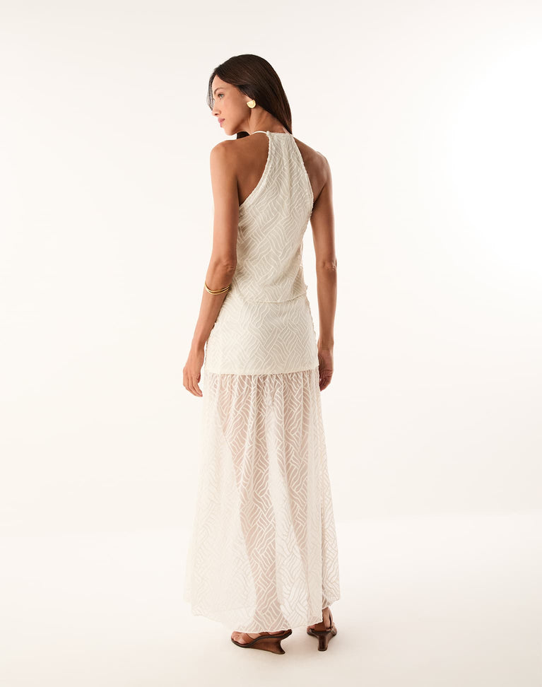Luana Long Dress - Off White XS