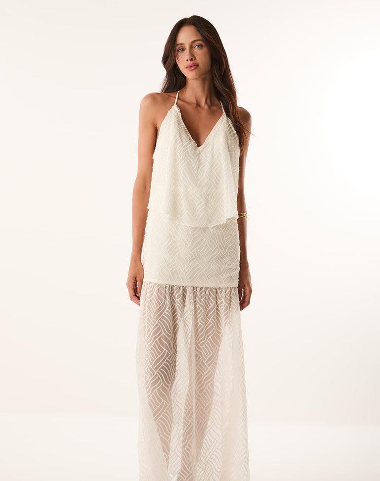 Luana Long Dress - Off White XS