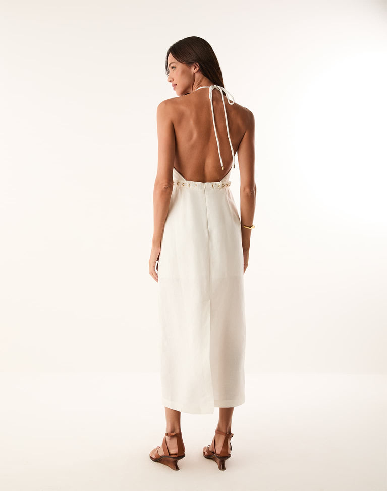 Alba Midi Dress - Off White XS