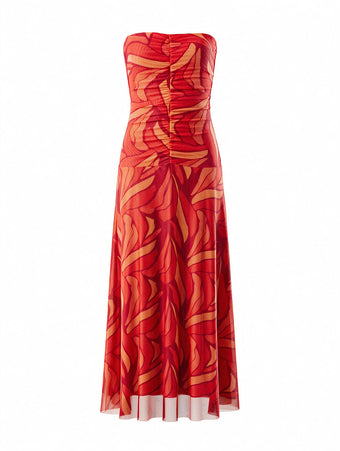 Athena Midi Dress - Red Petals