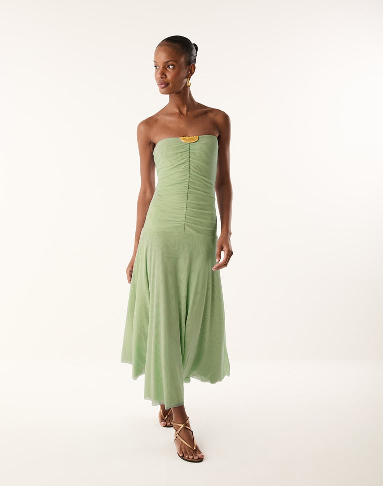 Athena Midi Dress - Sage Green XS