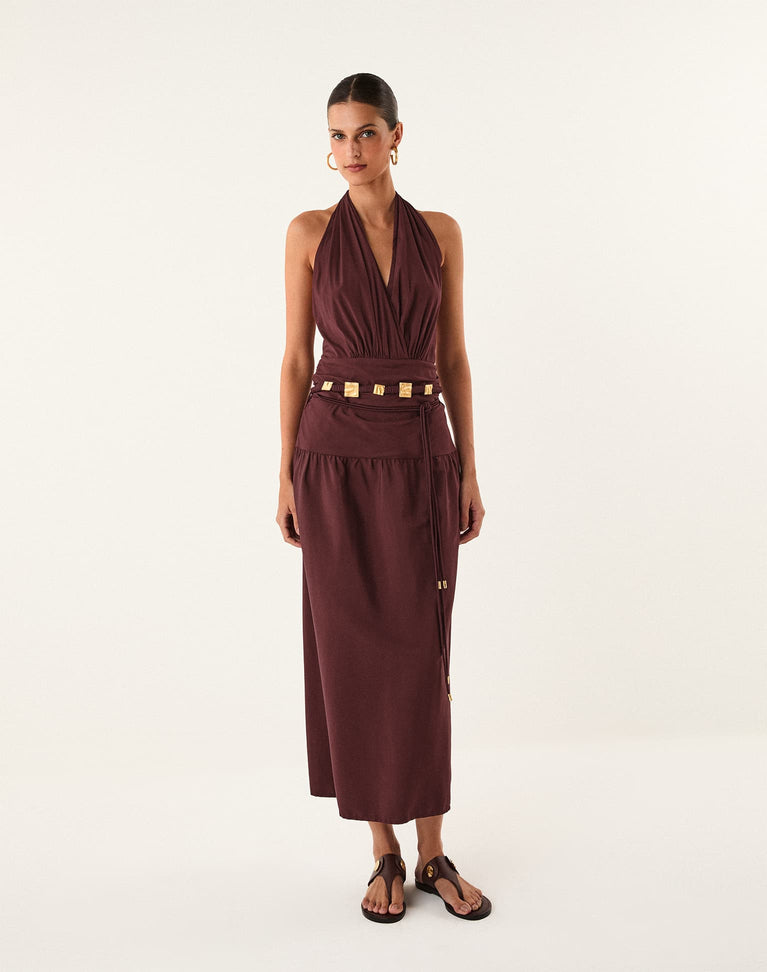 Violet Midi Dress - Blackberry XS
