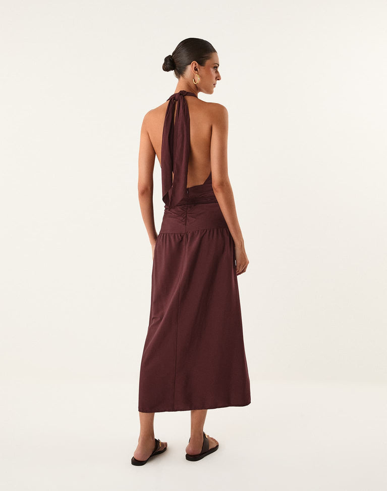 Violet Midi Dress - Blackberry XS