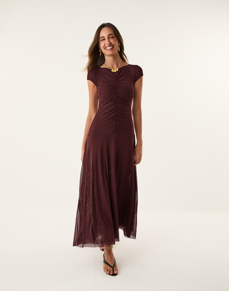 Susan Midi Dress - Blackberry XS