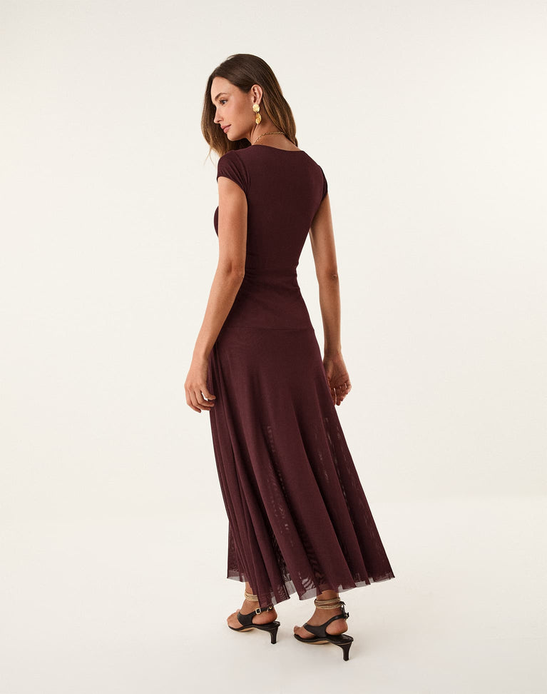 Susan Midi Dress - Blackberry XS