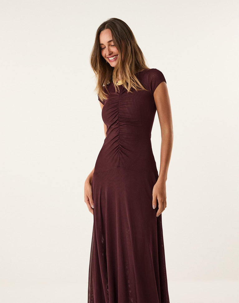 Susan Midi Dress - Blackberry XS