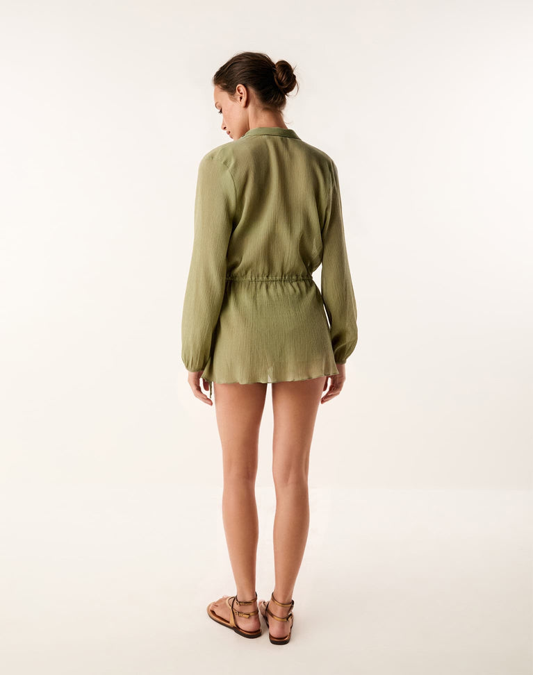 Syd Short Cover Up - Soft Olive XS