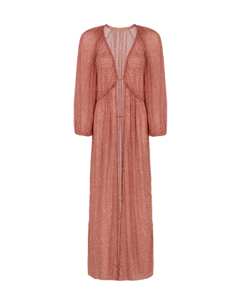 Devon Long Cover Up - Ocean Mesh Rose