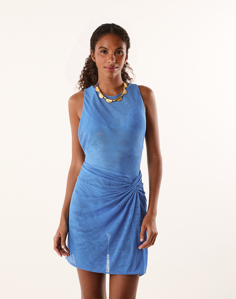 Mila Short Cover Up - True Blue XS
