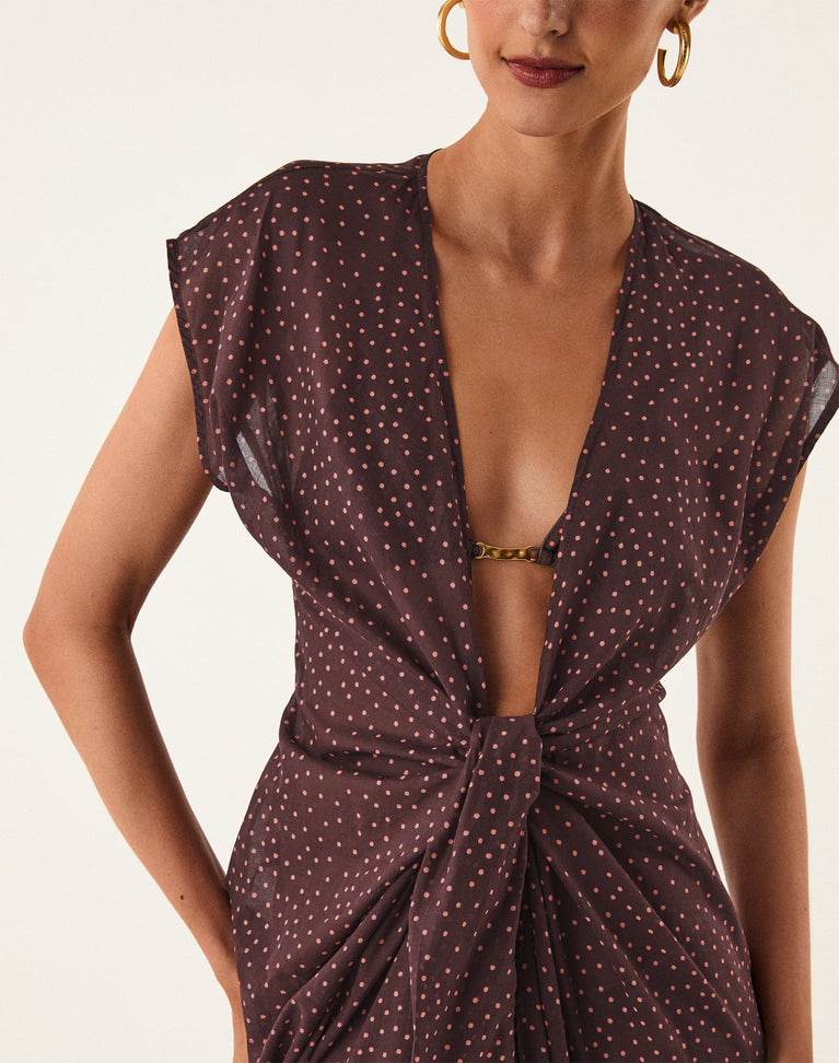 Sasha Long Cover Up - Berry Dots XS