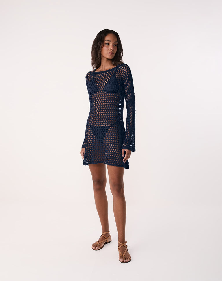 Knit Belle Short Cover Up - Abyssal Blue XS