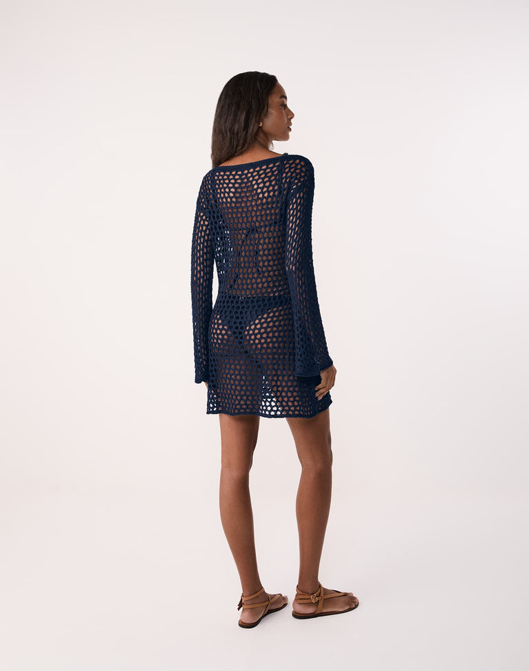 Knit Belle Short Cover Up - Abyssal Blue XS