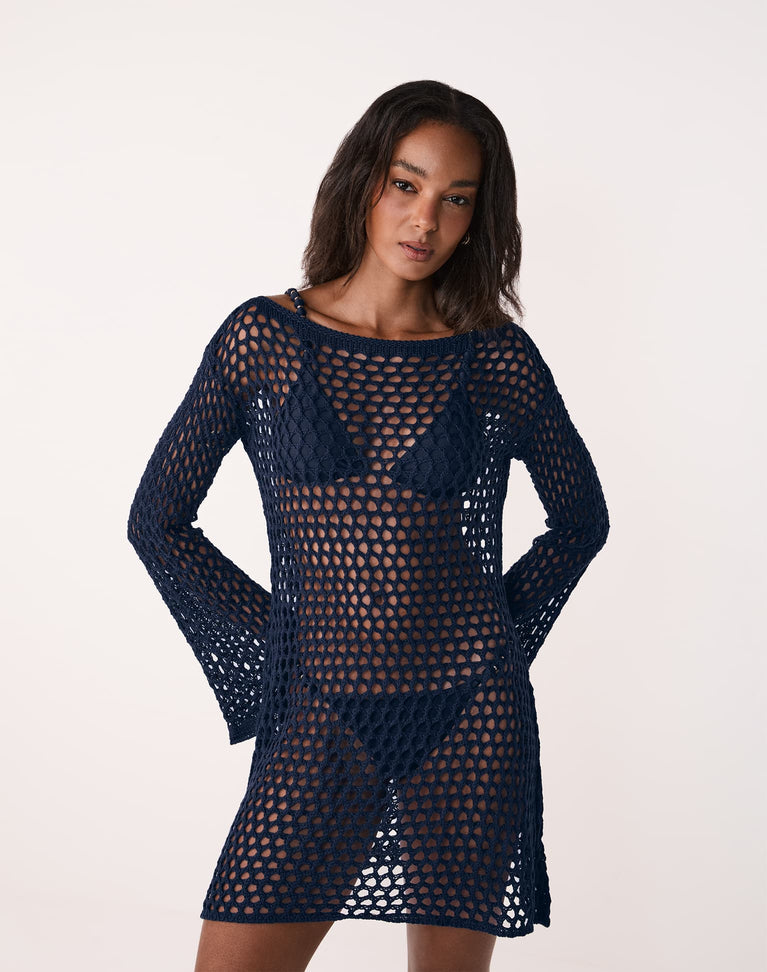 Knit Belle Short Cover Up - Abyssal Blue XS