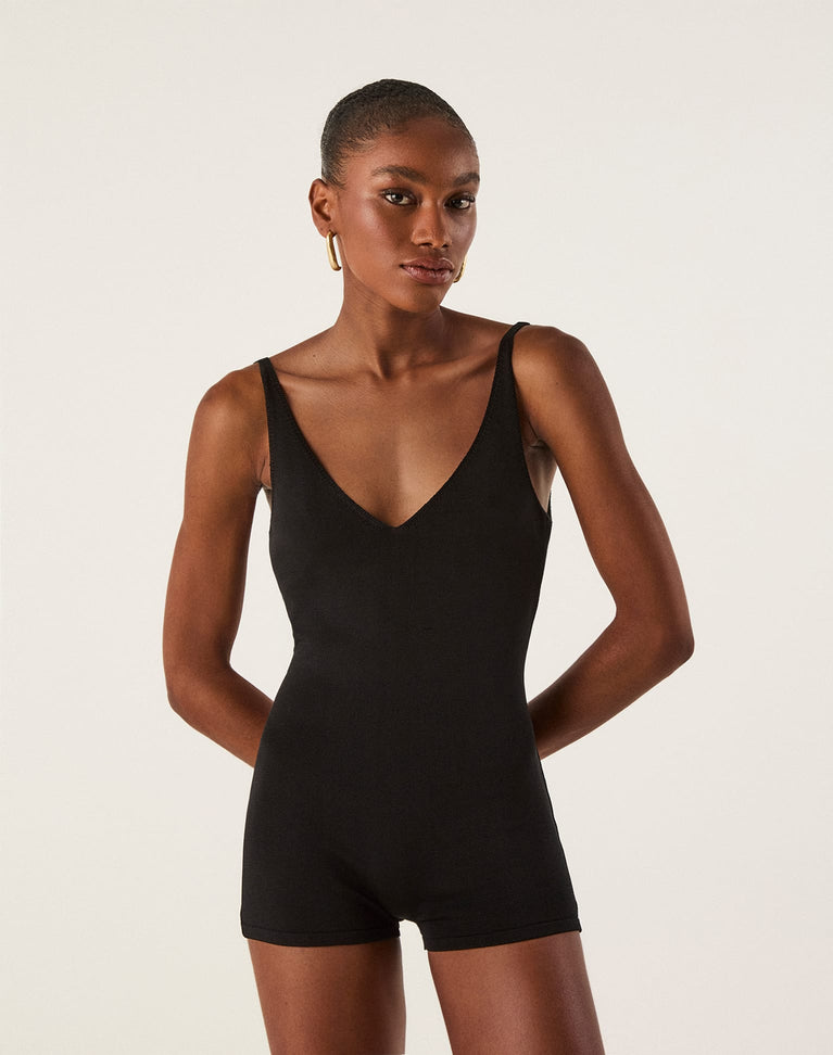 Knit Rosie Bodysuit - Black XS