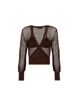 Knit Reese Long Sleeve Blouse - Mocha