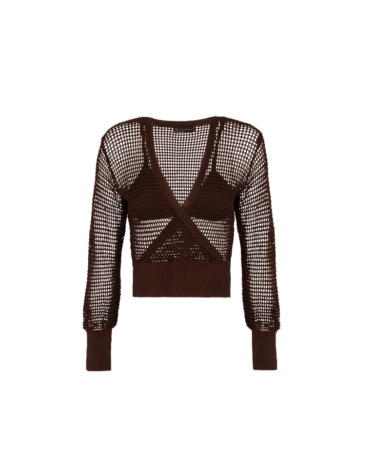 Knit Reese Long Sleeve Blouse - Mocha XS