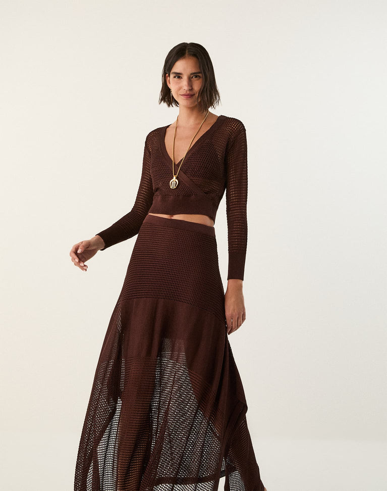 Knit Reese Long Skirt - Mocha XS