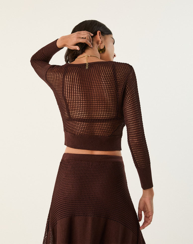 Knit Reese Long Skirt - Mocha XS