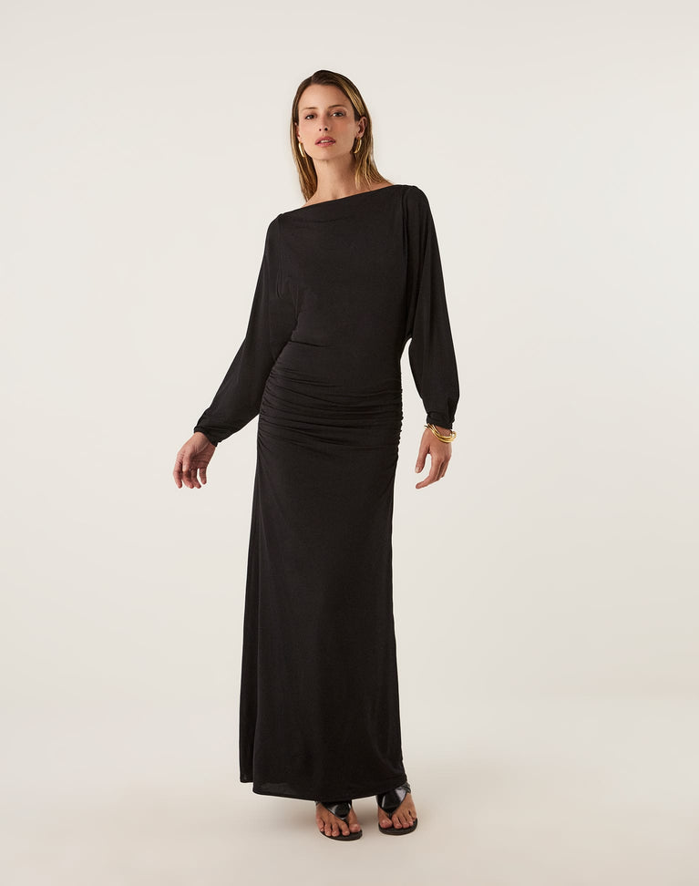 Nina Long Dress - Black XS