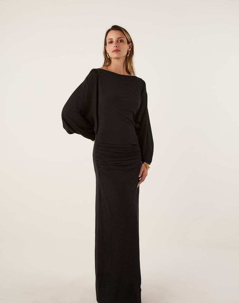 Nina Long Dress - Black XS
