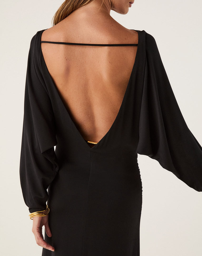 Nina Long Dress - Black XS