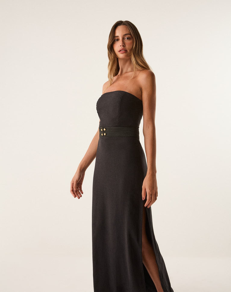 Lian Midi Dress - Black XS