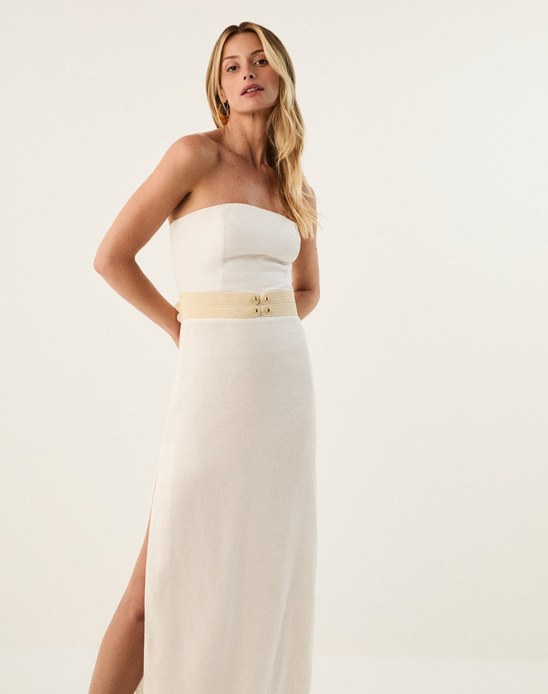 Lian Midi Dress - Off White XS