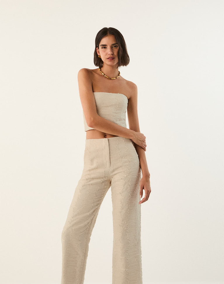 Lilia Cropped Pants - Natural XS