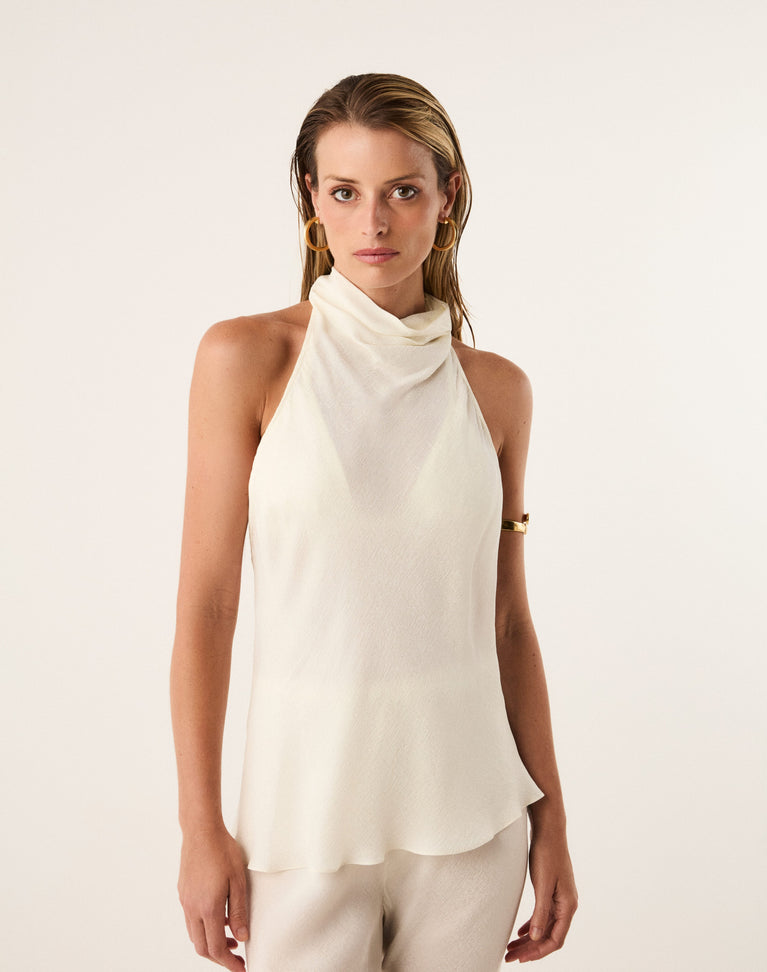 Ro Halter Top - Off White XS