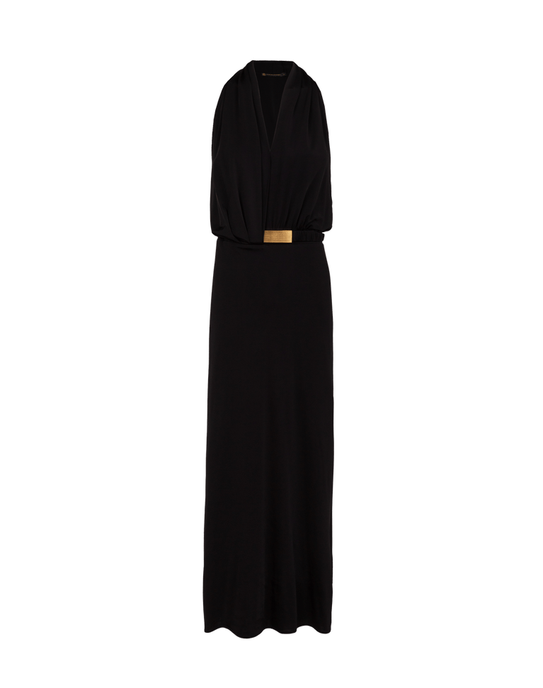 a line black long dress A line Black Evening Dresses For Girls Black Prom Party Gown fg6281 main image 0