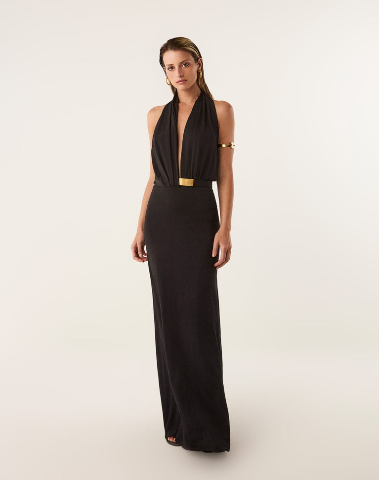 Rosana Sleeveless Maxi Cover-Up Dress in Black Rosana Sleeveless Maxi Cover-Up Dress in Black