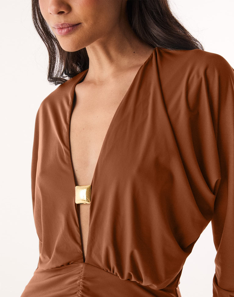 Iris Short Dress - Camel