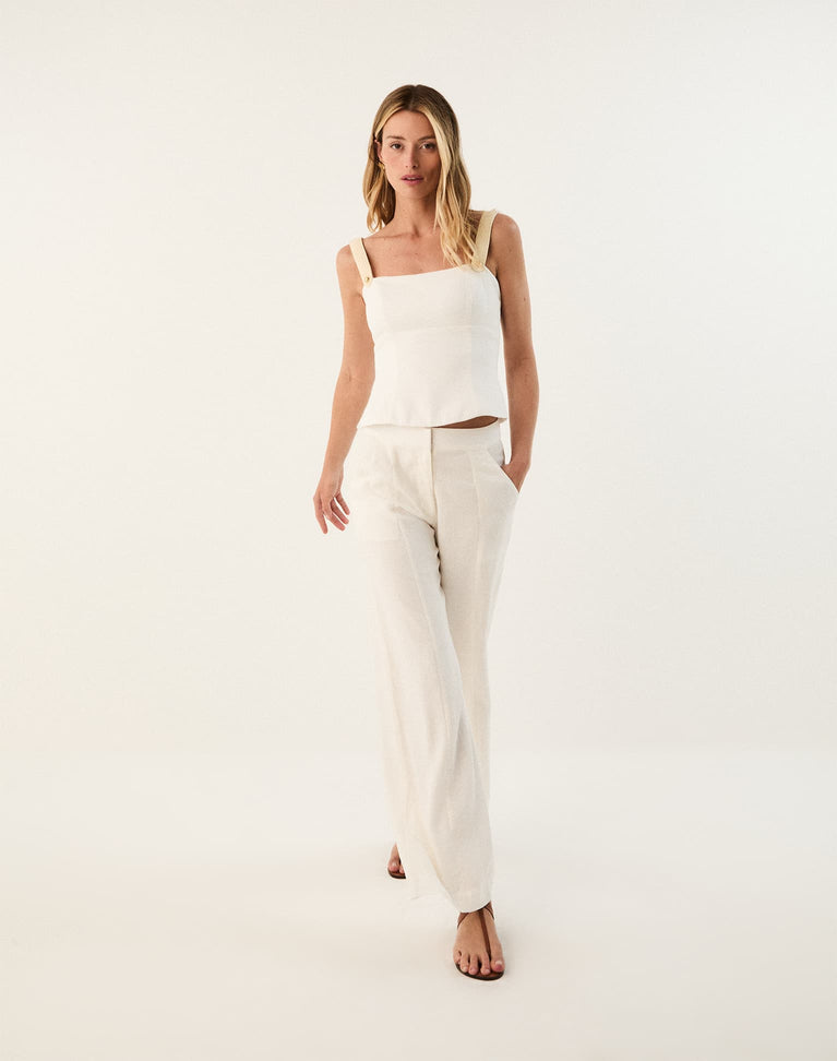 【TELOPLAN】Noon Jersey Top / White Lian Top - Off White