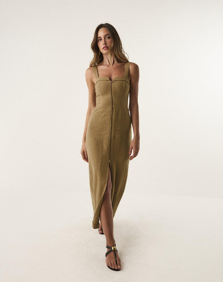 Bruna Midi Dress - Driftwood XS