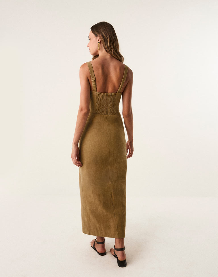Bruna Midi Dress - Driftwood XS