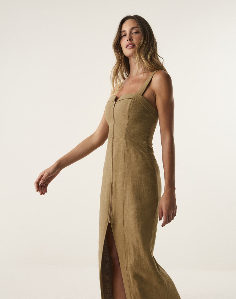 Bruna Midi Dress - Driftwood XS