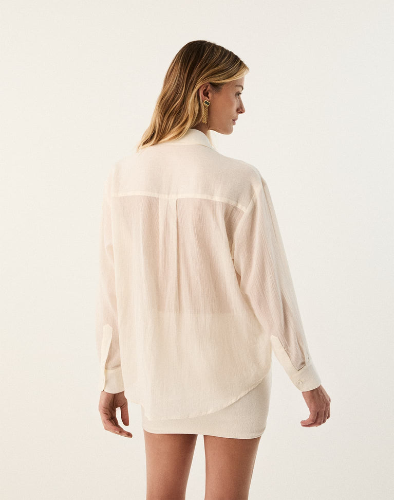 Lyra Long Sleeve Blouse - Off White