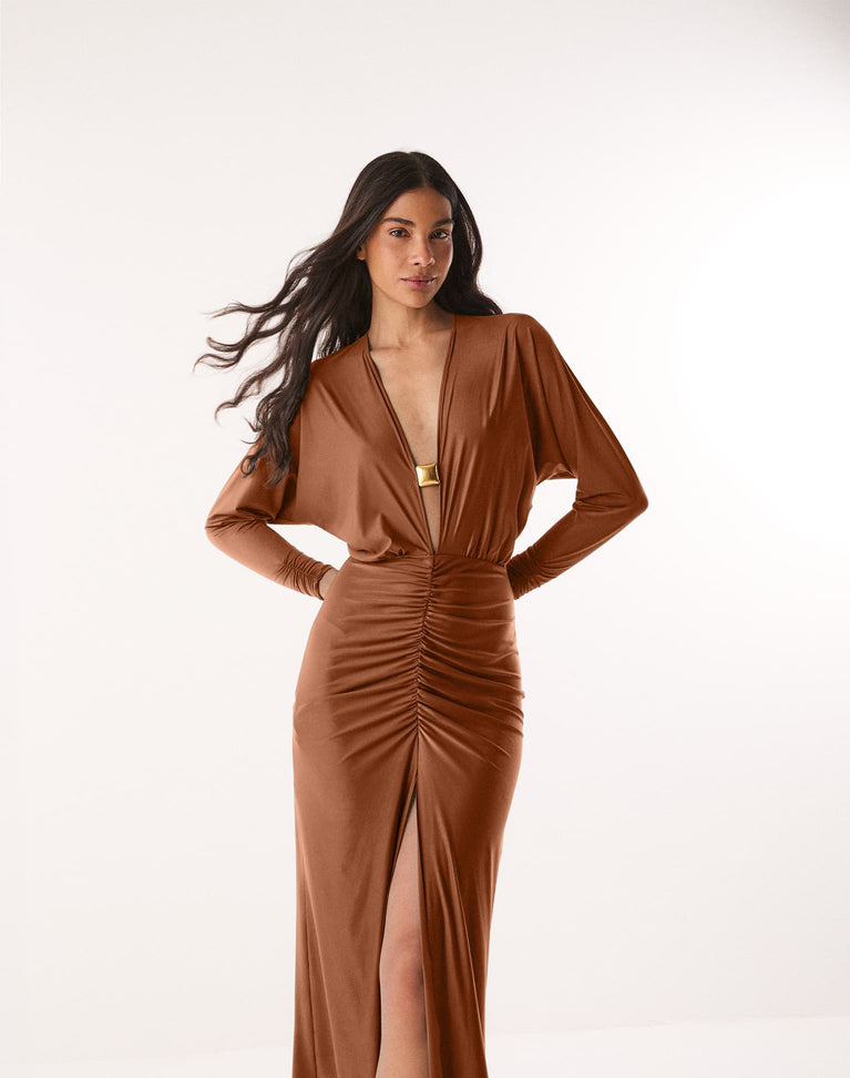 Iris Long Dress - Camel