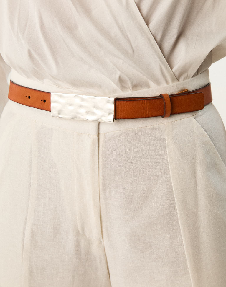 Deva Belt - Silver/Carmel XS