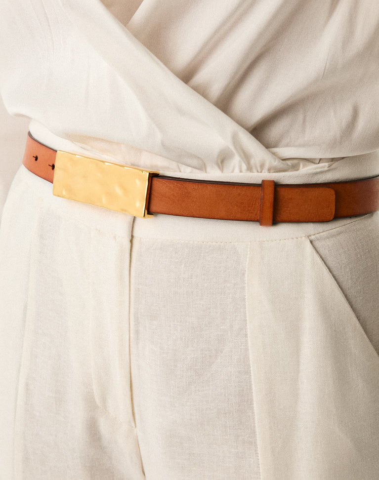 Deva Belt - Gold/Caramel XS