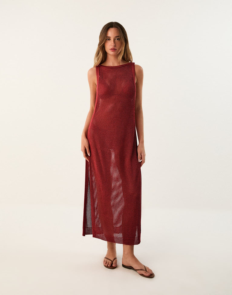 Knit Hanna Long Cover Up - Burgeon XS