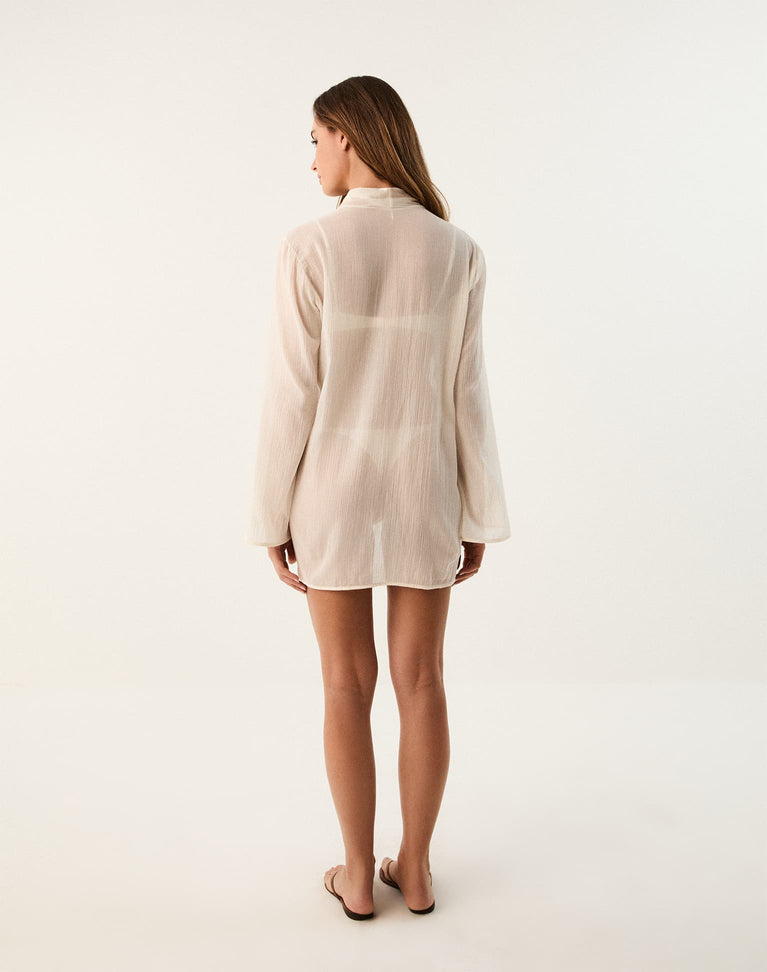 Yana Short Cover Up - Off White XS