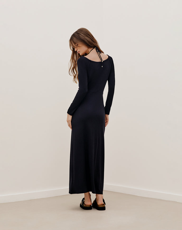 Donna Langes Kleid – Schwarz