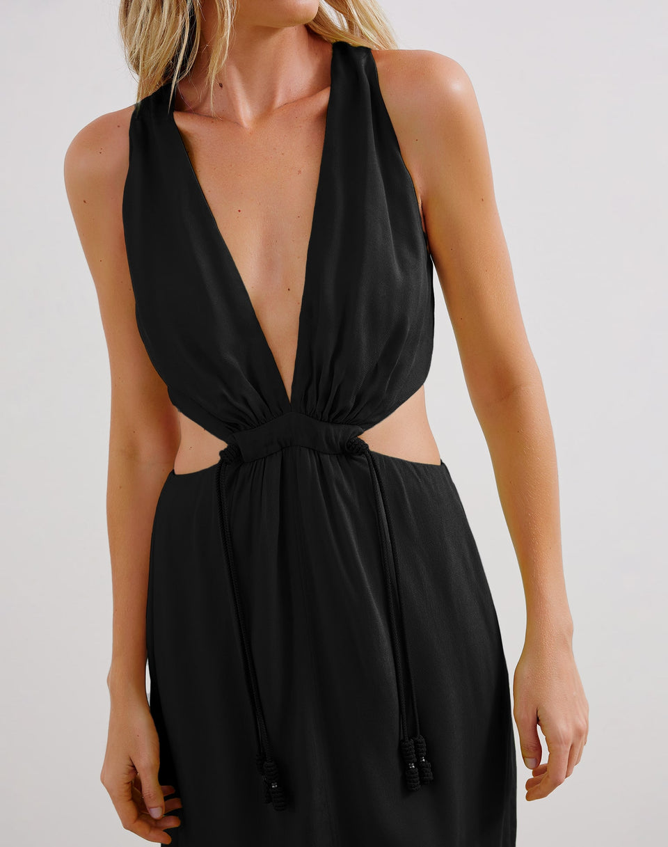 Nayara Detail Long Dress (Final Sale) - Black