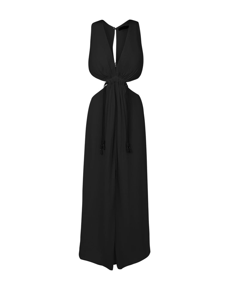 Langes Kleid mit Nayara-Detail – Schwarz