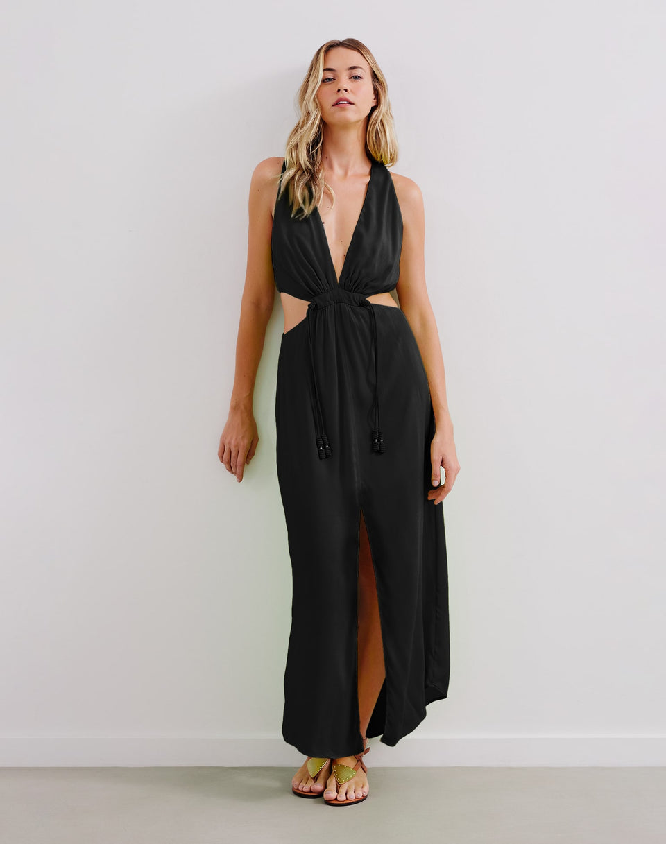 Nayara Detail Long Dress (Final Sale) - Black