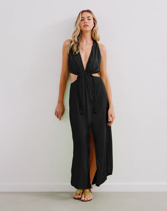 Nayara Detail Long Dress (Final Sale) - Black